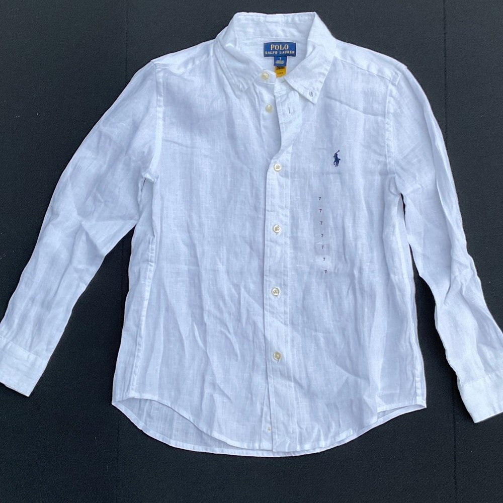 Polo by Ralph Lauren White Kids Shirt size 7, NWT